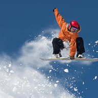 A man doing snow boarding