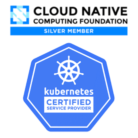 Kubernetes Certified Service Provider and Cloud Native Computing Foundation member logos