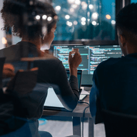 people coding together