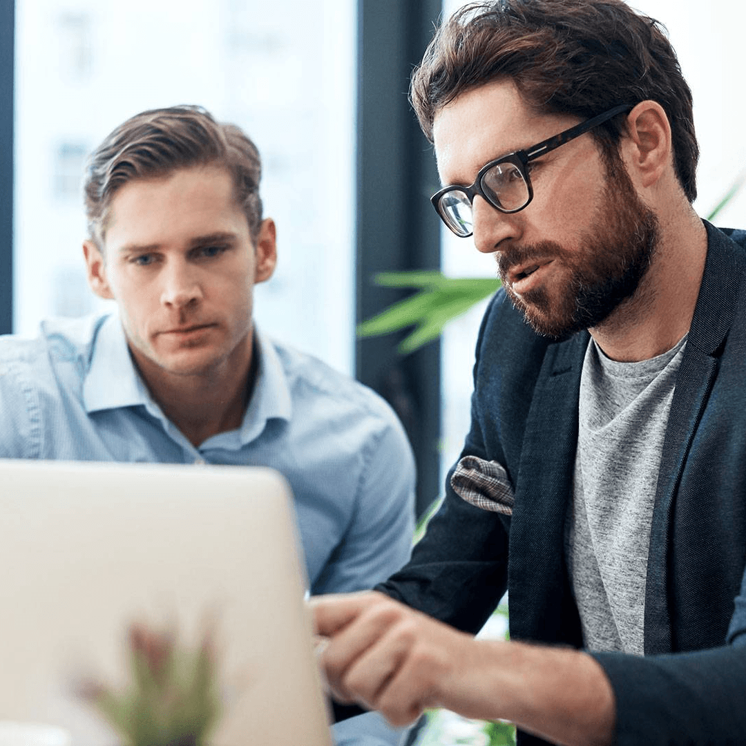 two workers working together