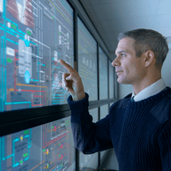 person looking at some data