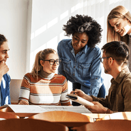 a group of students studying together
