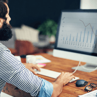analyst viewing data