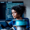 girl on her computer working