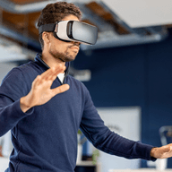 A man on VR experience