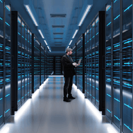 High-tech server room inspection