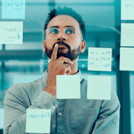 a person brainstorming