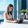 girl working on her computer