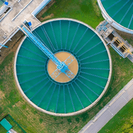 Water processing pools from above