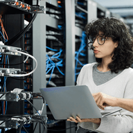 girl in server room