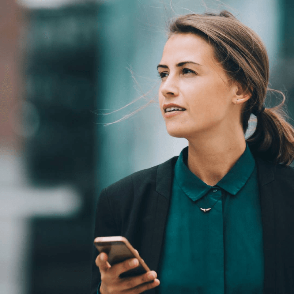girl using a phone