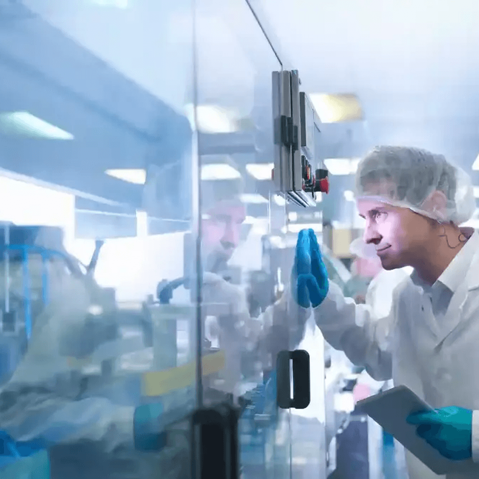 worker-inspecting-tablets-as-they-are-put-into-packaging-in-pharmaceutical-factory