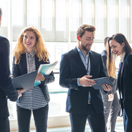 business people talking