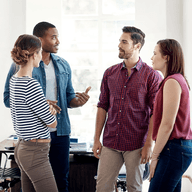 colleagues talking