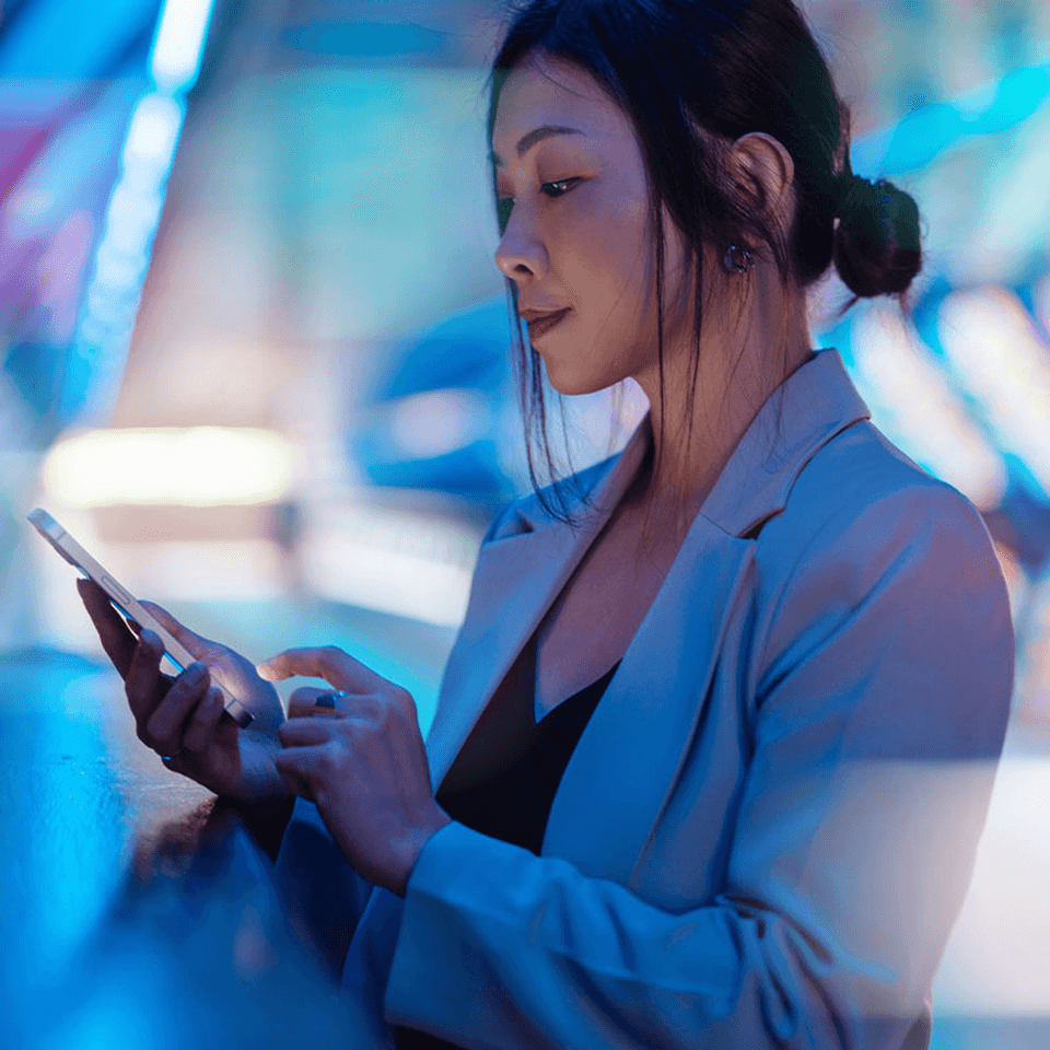 girl using a phone