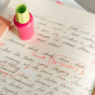 A paper with some hand-writing words