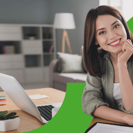 smiling woman at desk