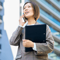 Young asian woman on mobile