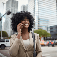 young corporate professional girl holding phone