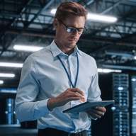 it specialist using tablet