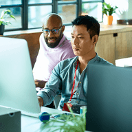 two colleagues working together