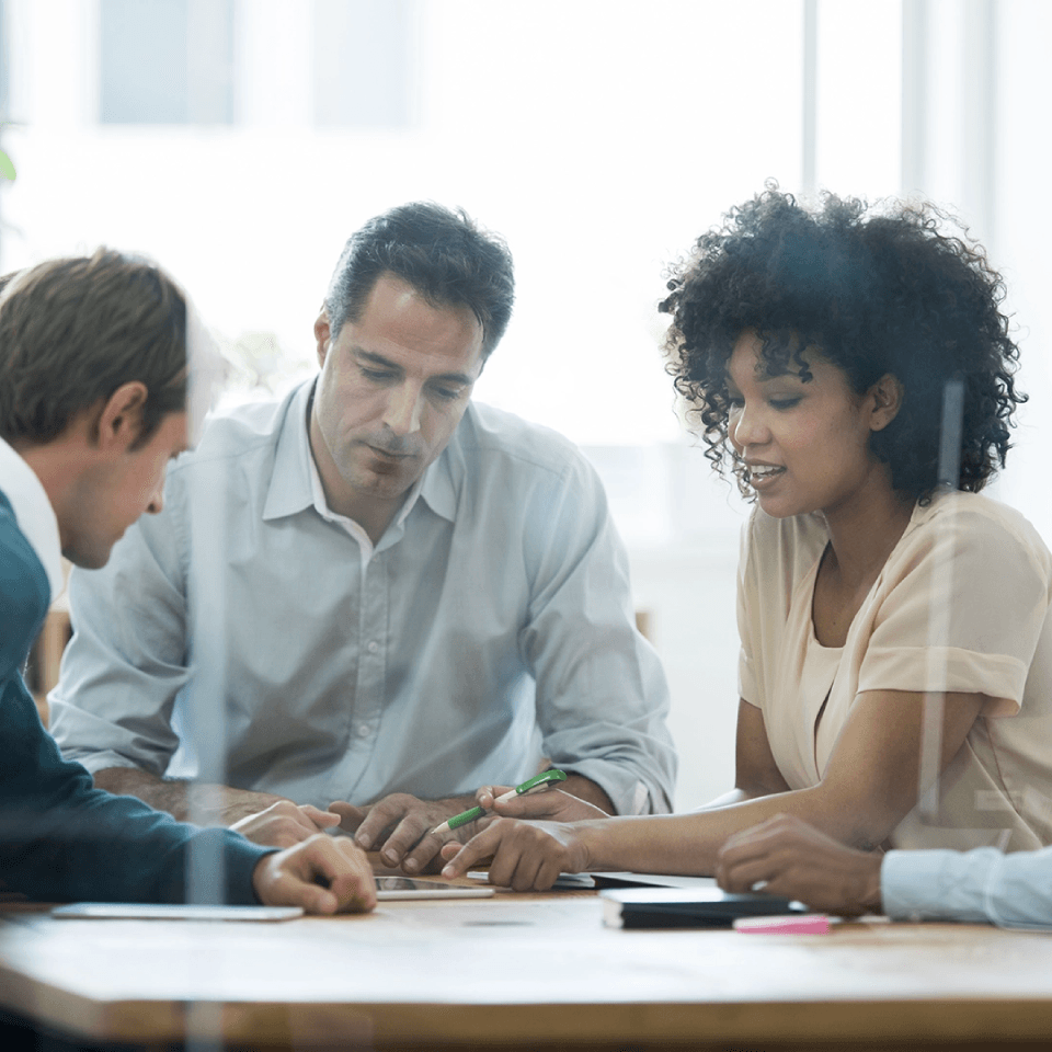 group of business colleagues in a meeting