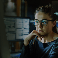 woman working on her computer